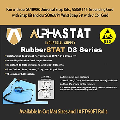 RubberStat Dual Layer ESD Workstation Rubber, Soldering, Cell Phone Repair - 30"x50' Green