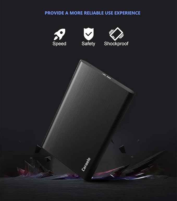 1TB Ultra Slim Portable External Hard Drive USB3.0 HDD Storage Compatible for PC, Desktop, Laptop, MacBook, Chromebook, Xbox One, Xbox 360, PS4 (Black)