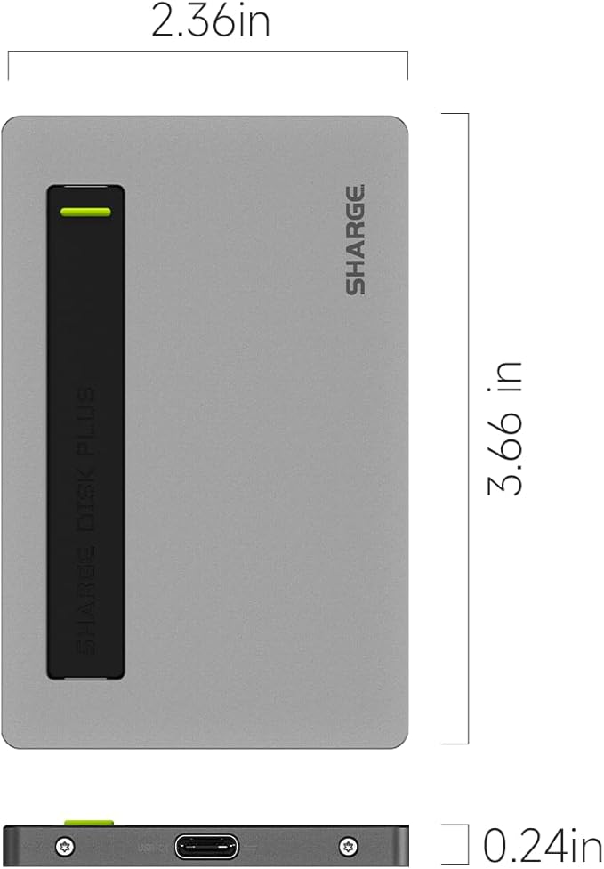 Disk Plus SSD Enclosure 10Gbps M.2 NVMe USB C 3.2 Gen2, 0.24" Ultra Slim Aluminum Enclosure with Built-in Cable Support 2230/2242/2280 M Key SSDs for MacBook Pro, Steam Deck (SSD not Included)