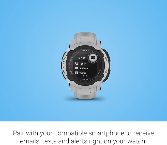Garmin Instinct 2 Solar, GPS Outdoor Watch, Solar Charging Capabilities, Multi-GNSS Support, Tracbak Routing, Mist Gray (Renewed)
