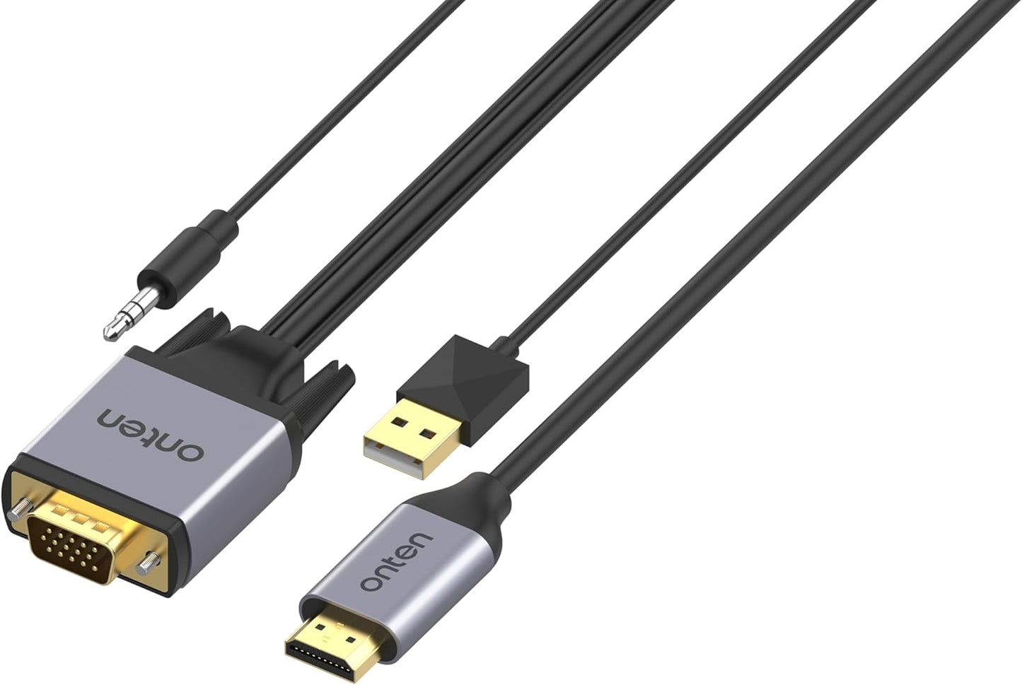 VGA to HDMI Adapter VGA Male to HDMI Male Converter with 3.5mm Audio Jack(Input) for TV Stick, Raspberry Pi, Laptop, Monitor, PC, Tablet, Digital Camera, Etc (1.8 m)