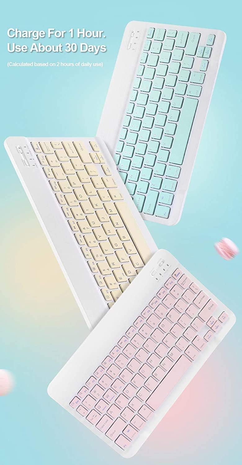 AnMengXinLing Keyboard Case for iPad Air 13 Inch (M3 2025/M2 2024)/Pro 12.9 6th/5th/4th Generation with Mouse Pencil Holder, Magnetically Detachable Keyboard Mouse, Sky Blue