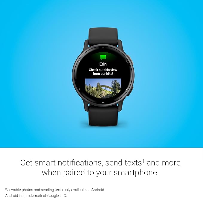 Garmin Vívoactive 5, Health and Fitness GPS Smartwatch, AMOLED Display, Up to 11 Days of Battery, Slate Aluminum Bezel with Black Case and Silicone Band