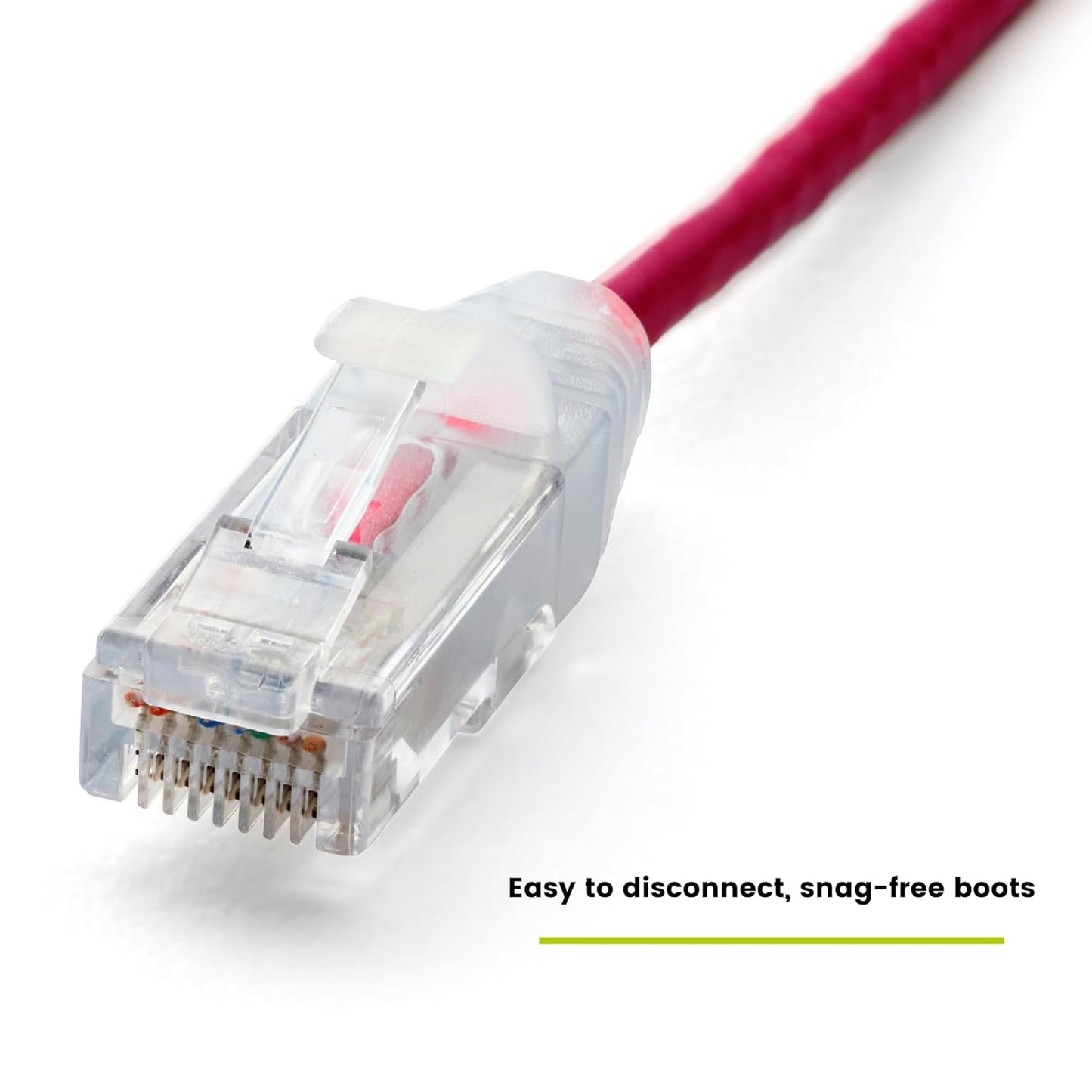 TRUECABLE Cat6 Component Rated Patch Cable, Unshielded (U/UTP), 2ft, Red, 28AWG Solid Copper, Snagless 10G High-Speed Ethernet Cable, PoE++ 4PPoE 100W, UL Listed, RoHS-3, 1 Pack