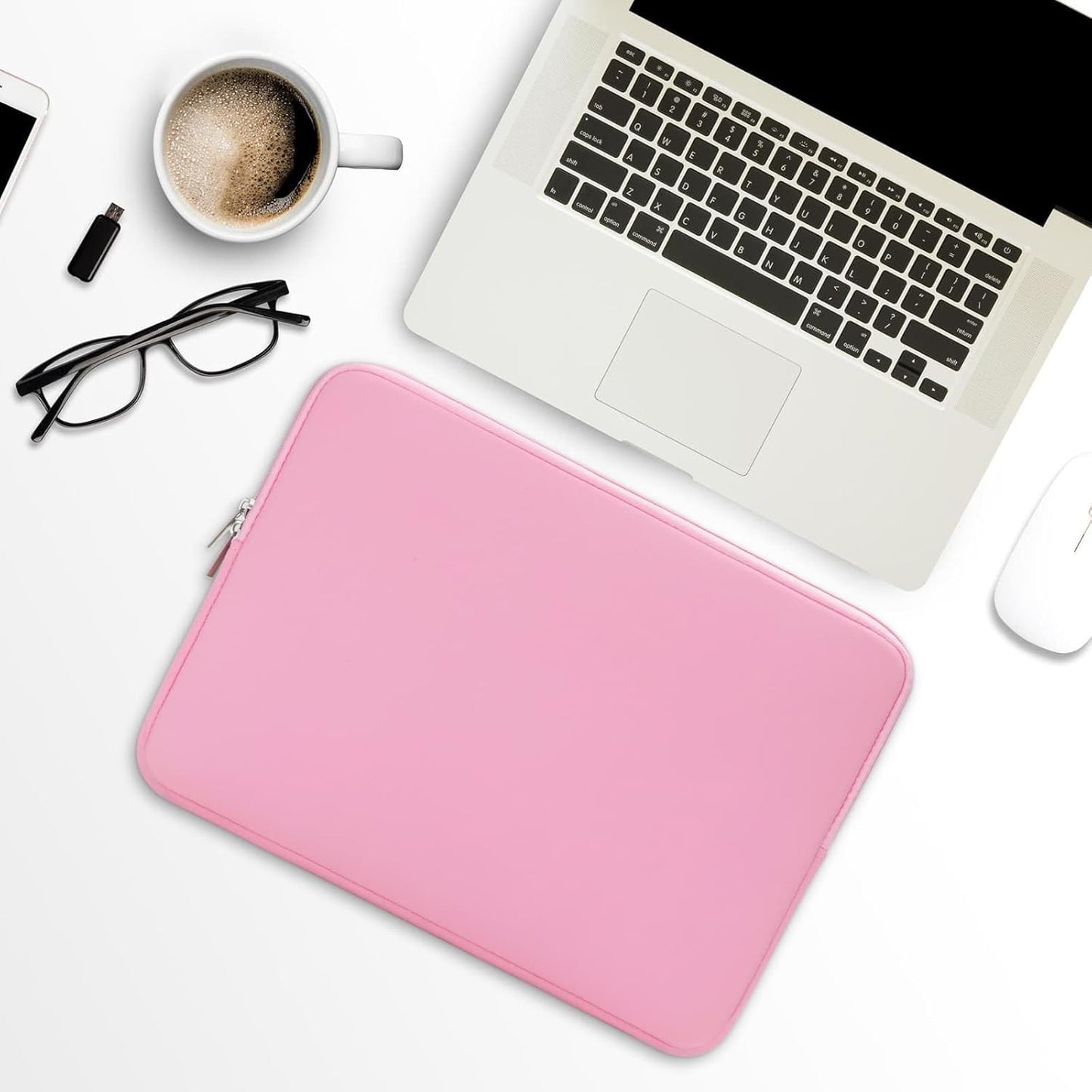 RAINYEAR 16 Inch Laptop Sleeve Protective Soft Case Padded Zipper Cover Specially Compatible with 16" MacBook Pro/Max M1 M2 M3 M4 A2141 A2485 A2780 A2991 A3403 A3186 (Pink, Upgraded Version)