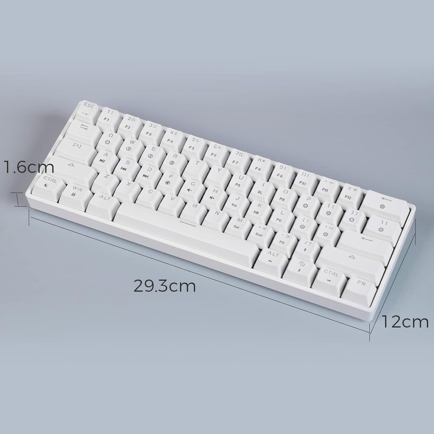 EPOMAKER SKYLOONG GK61 SK61 61 Keys Hot Swappable 60% Mechanical Keyboard with RGB Backlit, Doubleshot ABS Keycaps, Dustproof for Win/Mac/Gamers(Gateron Optical Red, White