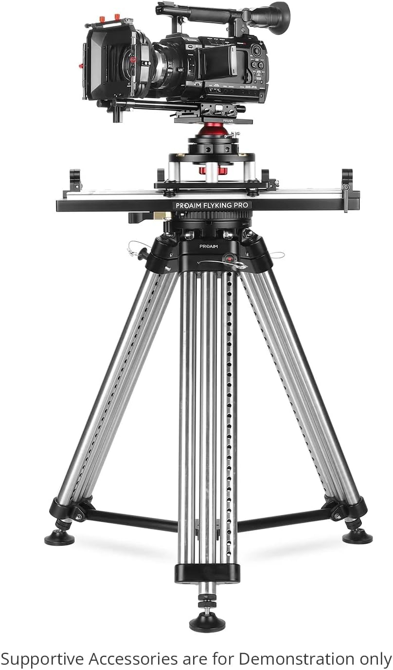 PROAIM Flyking PRO 4ft Mitchell Video Camera Slider for Videomakers & Filmmakers. with 360° Sweeping Panning & Quick Flip Lock. Payload up to 100kg / 220lb.