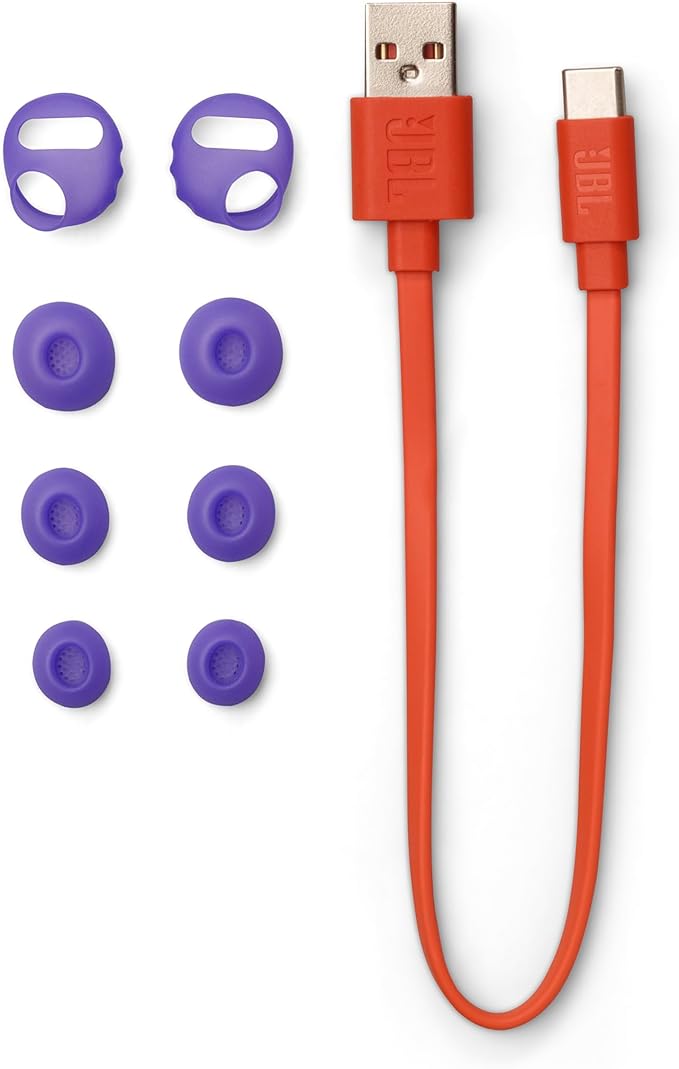 JBL Endurance Race 2 - Waterproof (IP68) sports true wireless earbuds with 4 mics for crisp, clear calls, JBL Pure Bass sound, 48Hrs of Playback, plus speed charging & Active Noise Cancelling (Purple)