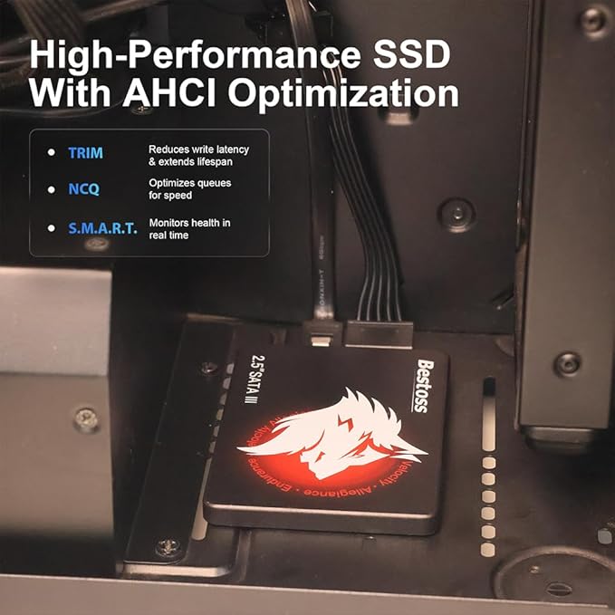 2.5 Inch SSD 240GB Internal Hard Drive for Pc or Laptop, SATA III 6Gb/s, Internal State Drive, Up to 550MB/s, Computer Storage Upgrade for Office, Students, Home Entertainment
