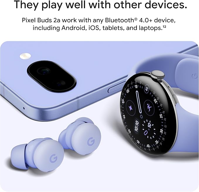 Google Pixel Buds 2a - Wireless Bluetooth Earbuds with Active Noise Cancellation and Transparency Mode - Lightweight, Comfortable Fit - 20-Hour Battery - Water Resistant - Built for Gemini - Fog