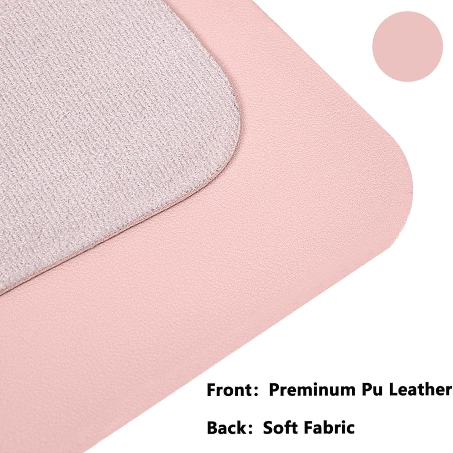 PU Leather Desk Pad Protector Gaming Mouse Pad Non Slip Desk Mat for Keyboard and Mouse Waterproof Desk Writing Pad for Office and Home Desk Accessories(Pink, 35.4 * 17.7)