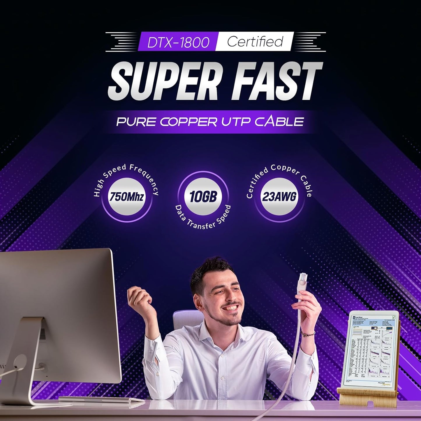 Newyork Cables | Cat6A Plenum (CMP) Cable 1000ft, 750MHz, PoE++ (4PPoE) | 100% Solid Bare Copper 10GB High Speed Ethernet Cable | 23AWG 4 Pair (UTP) Solid Conductors Available in 7 Colors (White)