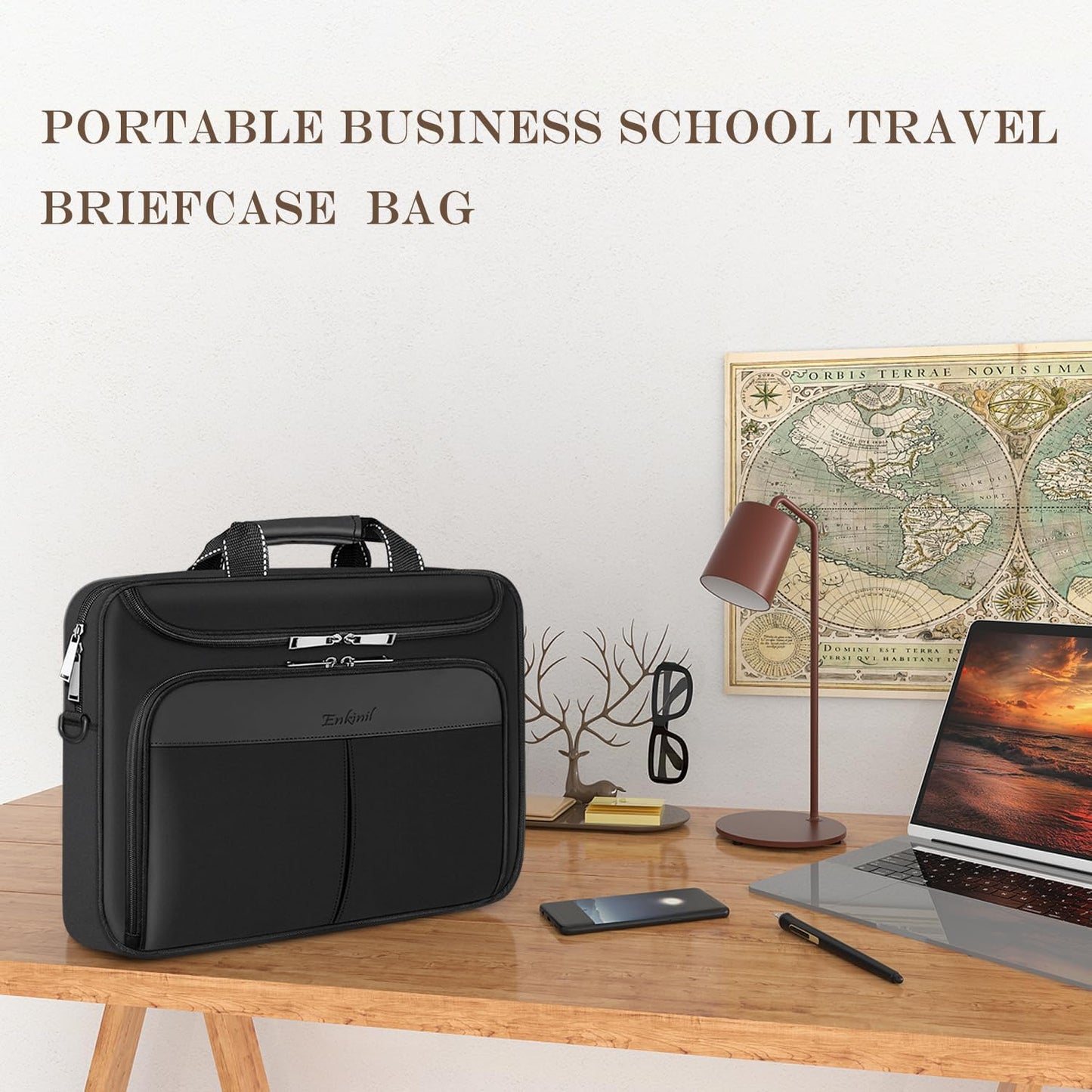 17 inch Waterproof Protective Laptop Messenger Briefcase with Adjustable Shoulder Strap, Men Women Travel/Business Bag Compatible with HP ZBook,ThinkPad,DELL Inspiron