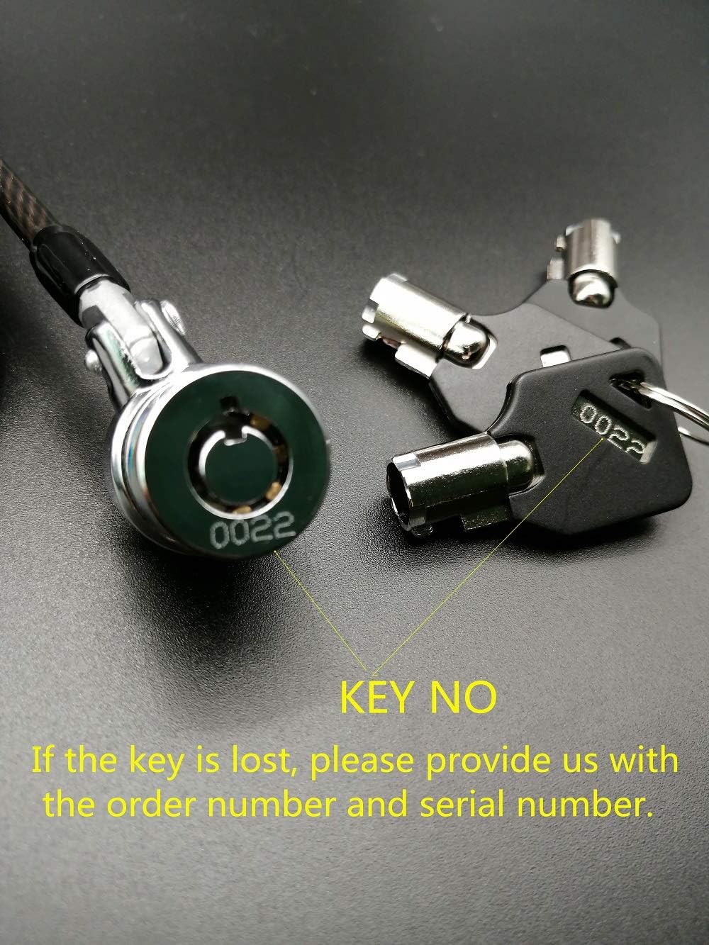 5Pack Single Package keyed Alike Security Hardware Cable Lock Kit Laptop Lock 5Keys 6.2Ft for Monitors, Laptops, MacBooks, Tablets, iPad,Mac mini (5PCS keyed Alike)