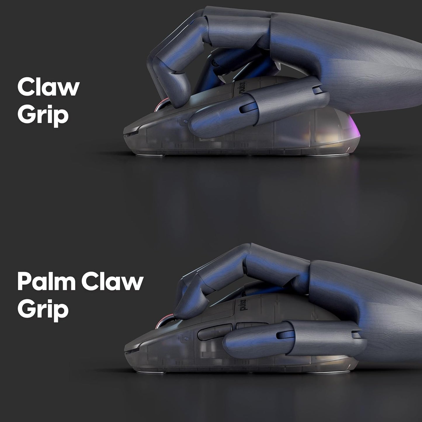 Pulsar Gaming Gears - Super Clear Limited Edition: X2H Wireless Gaming Mouse, Symmetrical, Ultra Lightweight 1.90 oz (54g), PAW3395 26k DPI, Optical Switch (Medium, Clear Black)