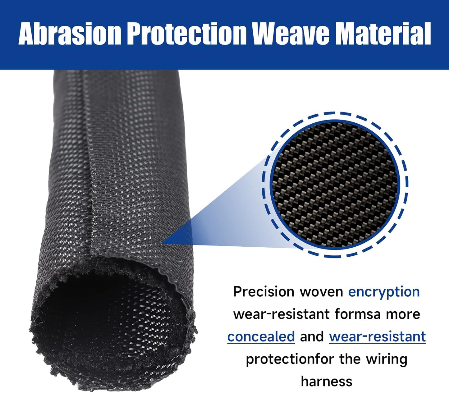 Automotive Wire Sheathing Split Wire Loom Braided Mesh Woven Cable Sleeve for Wires/Cable Cord Protector (3/8" - 48 Feet)