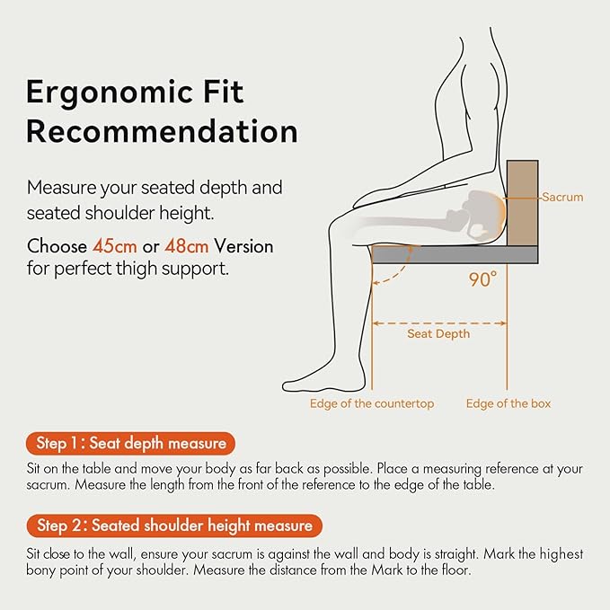 LiberNovo Dynamic Ergonomic Office Chair - Comfy Adjustable Desk Chair with Adaptive Lumbar Support, 160° Recline & Built-in Spine Stretch for Back Comfort, Home Office Long Hours Use, Black+48cm