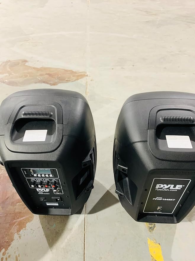 Pyle Wireless Portable PA system - 1000W High Powered Bluetooth Compatible Active + Passive Pair Outdoor Sound Speakers w/ USB SD MP3 AUX - 35mm Mount, 2 Stand, Microphone, Remote - Pyle PPHP1049KT