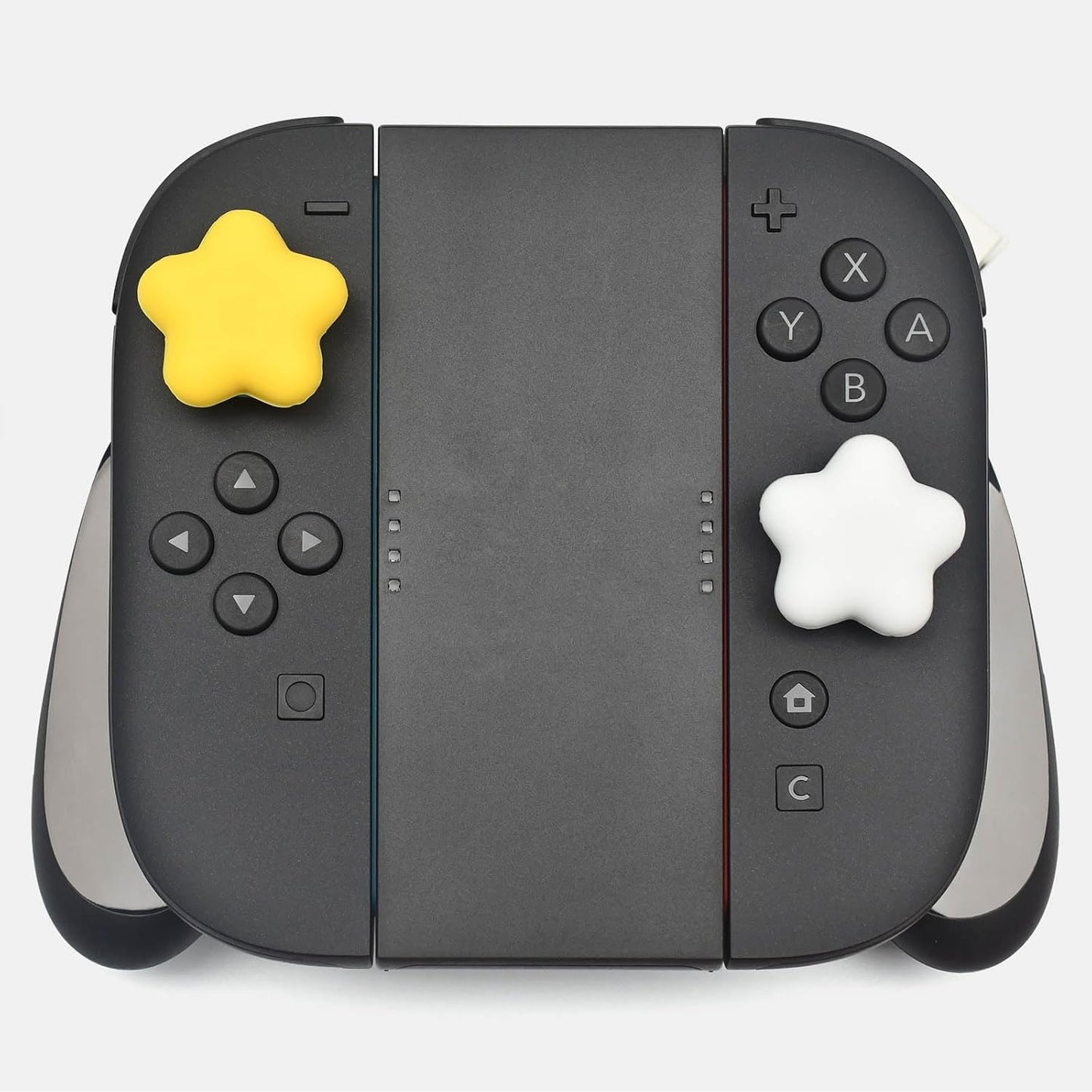 Star-Shaped Thumb Grips for Nintendo Switch 2 4PCS Soft Silicone Joystick Caps, Yellow & White, Anti-Slip