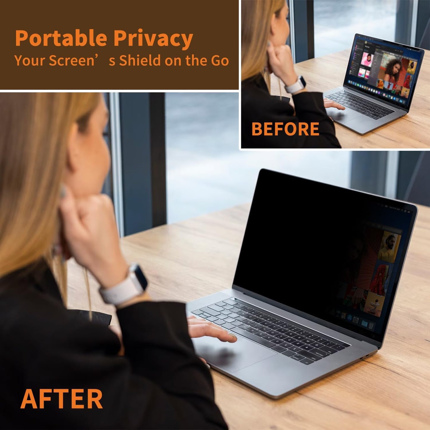 Privacy Screen for MacBook Pro 16 Inch (2021-2024, M1, M2, M3, M4), Removable Anti-Spy Filter for Mac Pro 16.2", Eye Protection HD Anti-Scratch