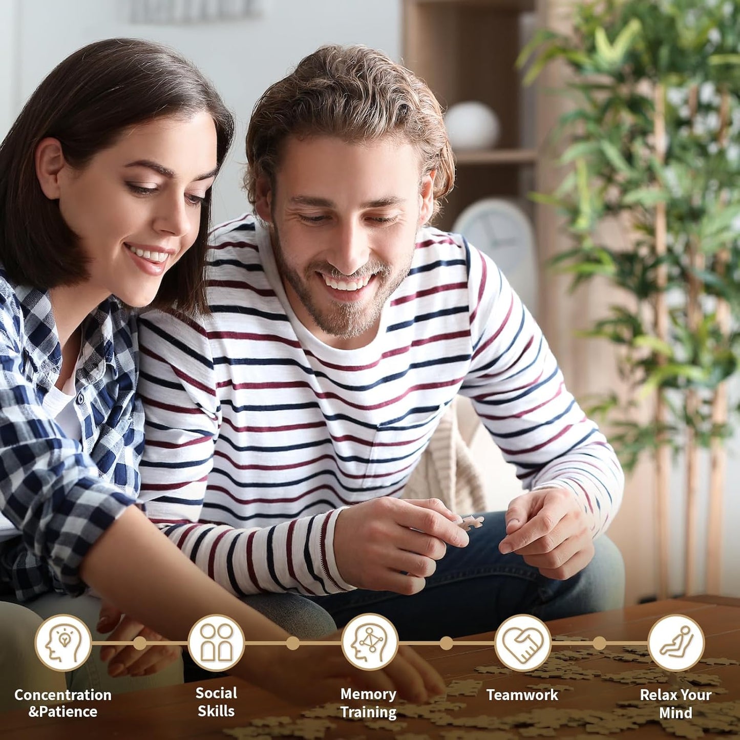 Custom Photo Puzzle – Personalized Jigsaw Puzzle from Your Photos in 200/300/500/1000/1500 Pieces – Custom Puzzle Gift for Families, Pets, Weddings, Anniversaries, Adults and Couples(300-horizontal)