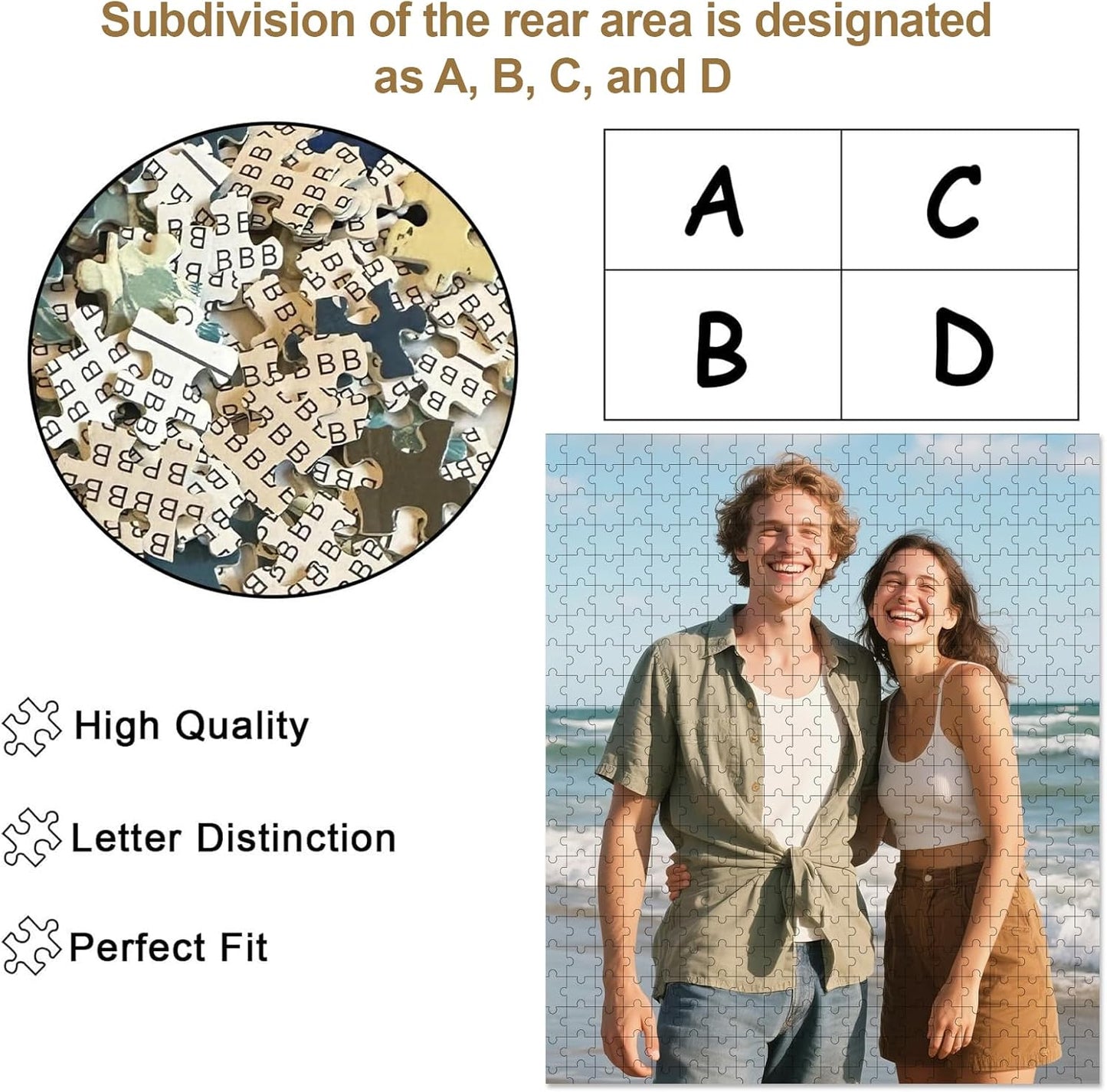 Personalized Photo Puzzle – Custom 500 Piece Jigsaw Puzzle from Your Picture – Unique Gift for Family, Couples, Pets, Birthdays, Weddings, Anniversaries(500-Vertical)