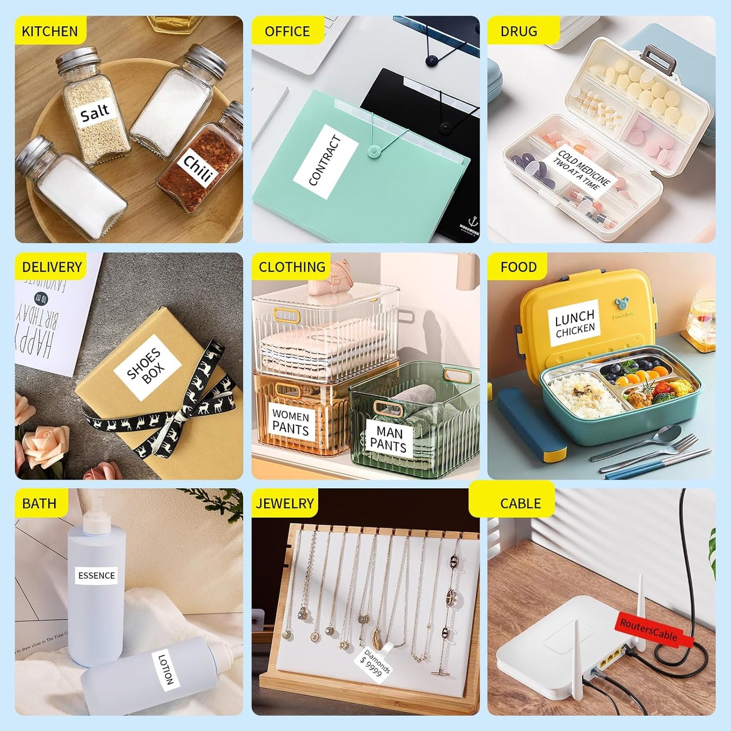 100 Pcs Cable Labels - Waterproof Wire Cord Label, Tear Resistant Wire Labels, Self Adhesive Cord Organizing Label, for Cable Management, Compatible with PUQU AQ20 Label Makers(Green) 38x60mm