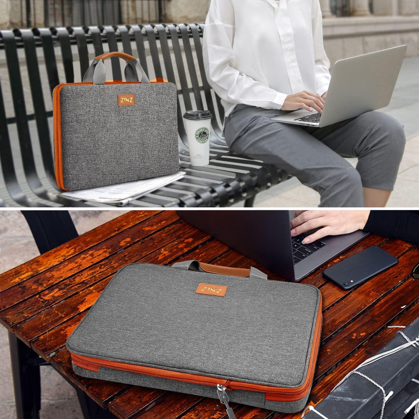 ZINZ Slim Expandable 13 13.3 13.6 14 Laptop Case Sleeve Compatible with MacBook Air/Pro 13-14 M1 M2 M3 2021-2023 Pro/Max,13.5 Surface Laptop 4/3,D01G02