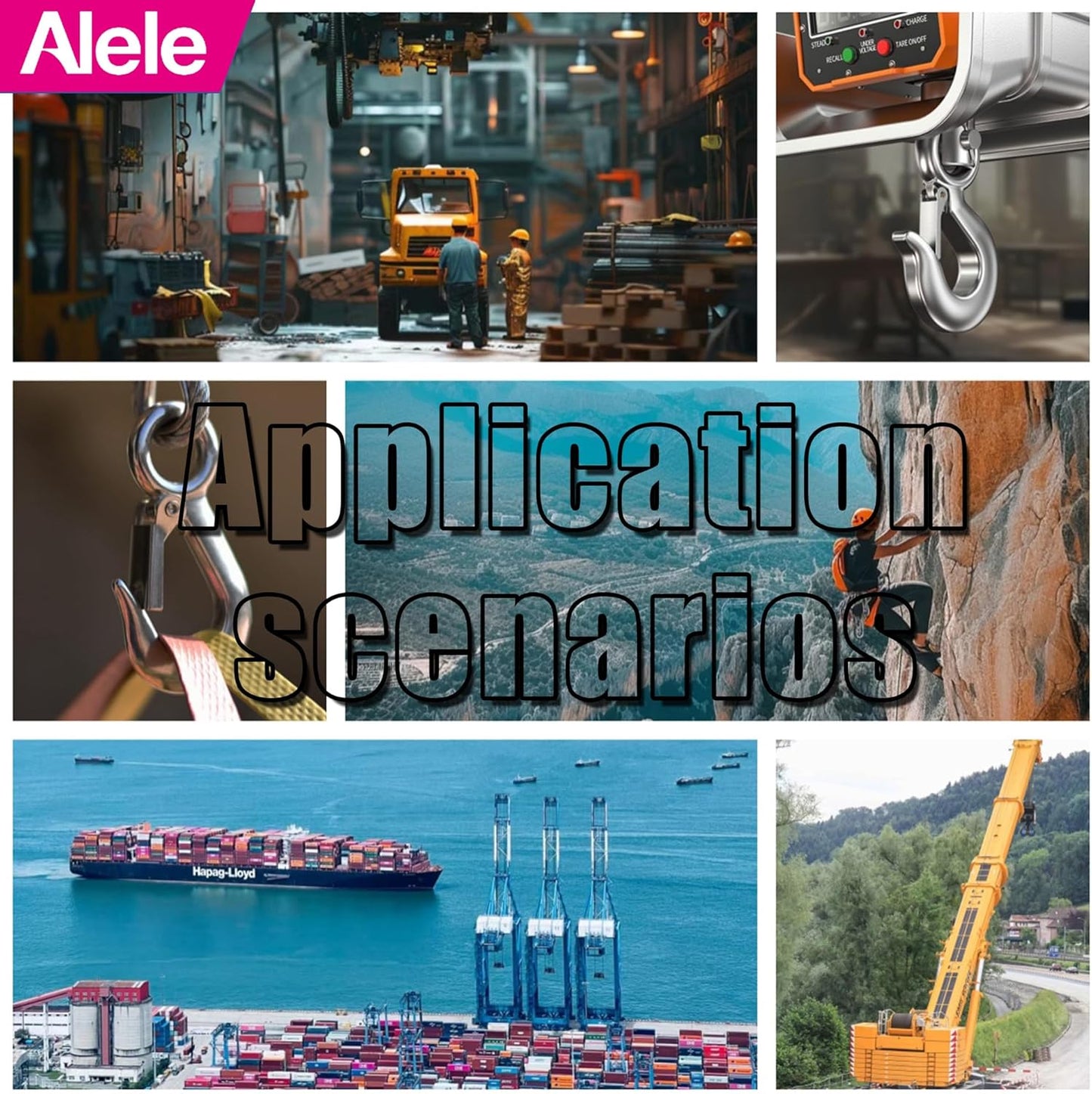 Alele Grab Hooks, 440 Pounds Slip Hooks,Stainless Steel Lifting Hook Rigging Accessory,4 Pack