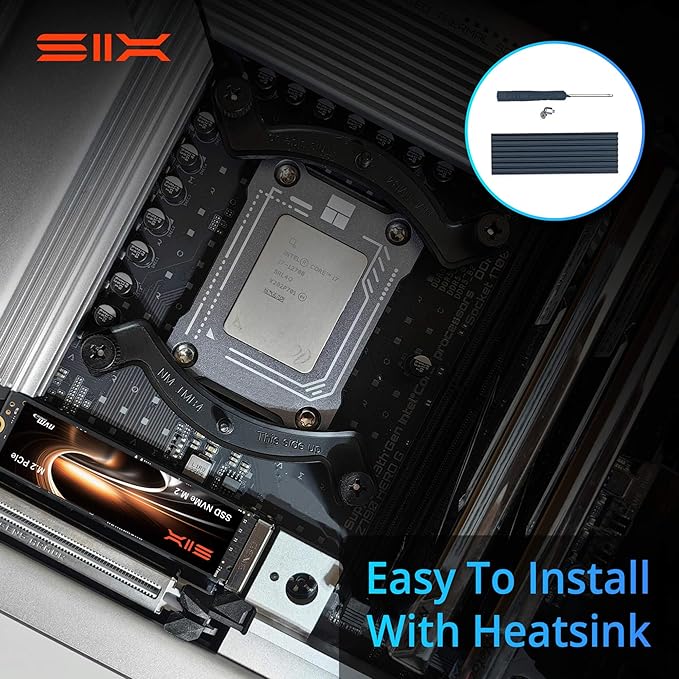 SIX NVME M.2 SSD PCIe 4.0-2TB m.2 2280 ssd, Read UP to 7400MB/s 2TB for Gaming PS5 Memory Storage Expansion with Heatsink, Internal Solid State Hard Drive PCIe gen 4x4 Nvme for Laptop Desktop pc