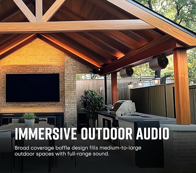Polk Audio Atrium 8 SDI Flagship Outdoor Speaker (Black) - Use as Single Unit or Stereo Pair, Powerful Bass & Broad Sound Coverage, Withstands Extreme Weather & Temperature (Pack of 4)