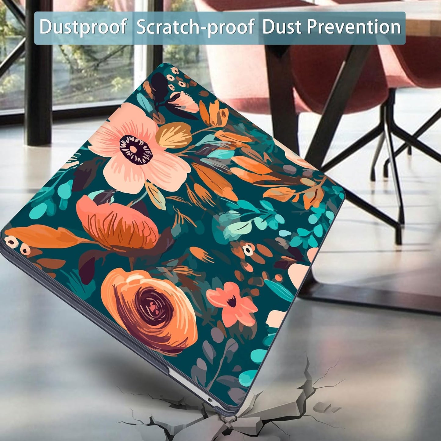 Mektron for MacBook Pro 13-inch Case 2022 2021 2020 Release A2338 M2 M1 A2289 A2251, Printed Plastic Hard Shell Cover for New MacBook Pro 13.3-inch Touch Bar Fits Touch ID,Abstract Florals
