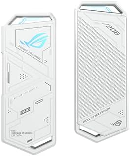 ASUS ROG Strix Arion White M.2 NVMe SSD Enclosure-USB3.2 Gen 2x1 Type-C (10Gbps), Dual USB-C to C & USB-C to A, Screwdriver-Free, Thermal Pads Included, Fits PCIe 2280/2260/2242/2230 M Key/B+M Key