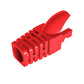 50 Pcs Cat5 Cat5E Cat6 Strain Relief Boot, RJ45 Plug Connector Cover Modular Network Plug Connector Cap Cable Connector Boots, Red
