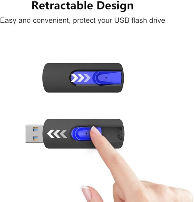 16GB Flash Drive 10 Pack, JUANWE USB 3.0 Flash Drives, Bulk Flash Drive 16 GB Thumb Drive Mutipacks, USB Drive 3.0 Retractable Memoria USB Jump Drive for Data Storage & Backup, Blue