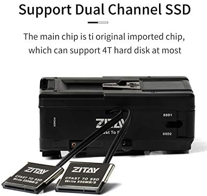 CFast to SSD Adapter, Dual CFast 2.0 Memory Card 4TB to 2.5" SATA3 SSD Converter Compatible for Blackmagic URSA Mini 4K 4.6K Broadcast with Dual V Mount Battery Plate