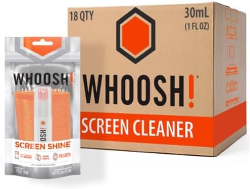 WHOOSH! Screen Cleaner Kit, Set of 18 – Best for – Smartphones, iPads, Eyeglasses, e-Readers, LED, LCD & TVs (1 Oz W/1 Cloth)