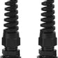 Strain Relief Cord Connector, CGELE 2 Pack NPT 3/8" Waterproof Cable Gland Cord Grip Spiral Adjustable Connector Strain Relief Cord Connectors Joints Nylon with Gaskets