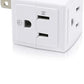 SYCON Adapter Outlet Extender, 2-Prong to 3-Prong Mini Wall Plug, Multi Outlet Splitter with 3 Outlets