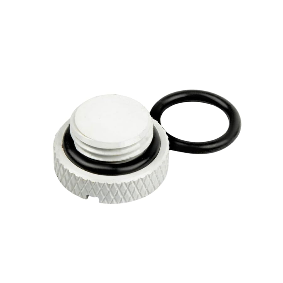 dracaena.io 6 pack G1/4" thread, Thin water Stop Plug Fitting with Coin Slot for Computer water cooling System, durable brass/copper material, White