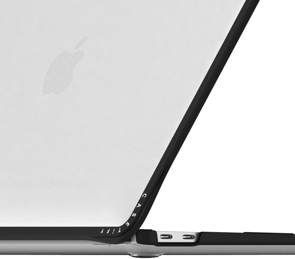 CASETiFY Impact MacBook Air 13" (M1/Intel) Case [Cushioned Impact Corners/Scratch-Resistant/Anti-Slip Grip] - Petit Floral Transparent - Clear Black