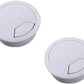 2pcs 2 inch Desk Wire Cord Cable Grommets Hole Cover for Office PC Desk Cable Cord Organizer Plastic Cover Black (White-2Pcs)
