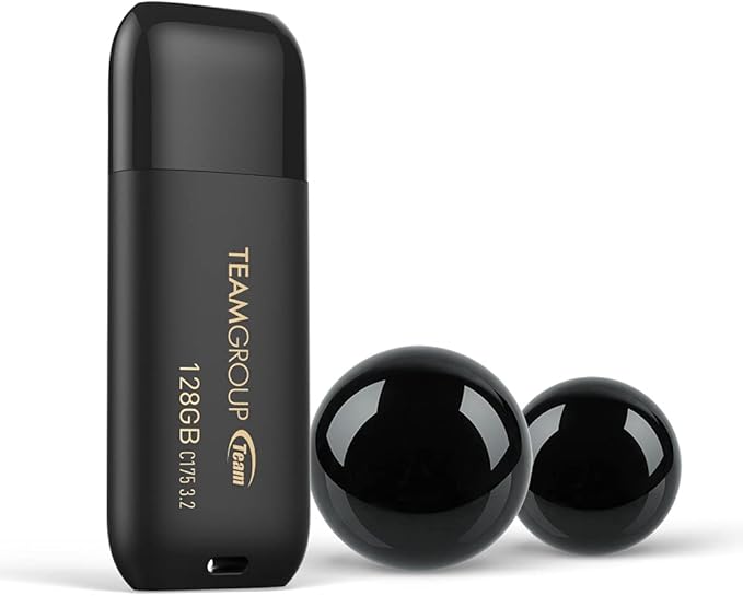 TEAMGROUP C175 128GB 2 Pack USB 3.2 Gen 1 (USB 3.1/3.0) Read 100MB/s Flash Thumb Drive, External Data Storage Memory Stick Compatible with Computer/Laptop Matte Black TC1753128GB22