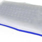 Keyboard Dust Cover, Covers Large Size PC Keyboards, Silky Smooth Antistatic Vinyl, Translucent Coconut Cream Color with Blue Trim, (20W x2H x9D)