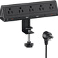 6.5 FT Desk Clamp Power Strip with 5 AC Outlets & 6 USB Ports PD 40W USB-C Fast Charging, 1250J Surge Protector, Fits 2.6 in top Edge Black
