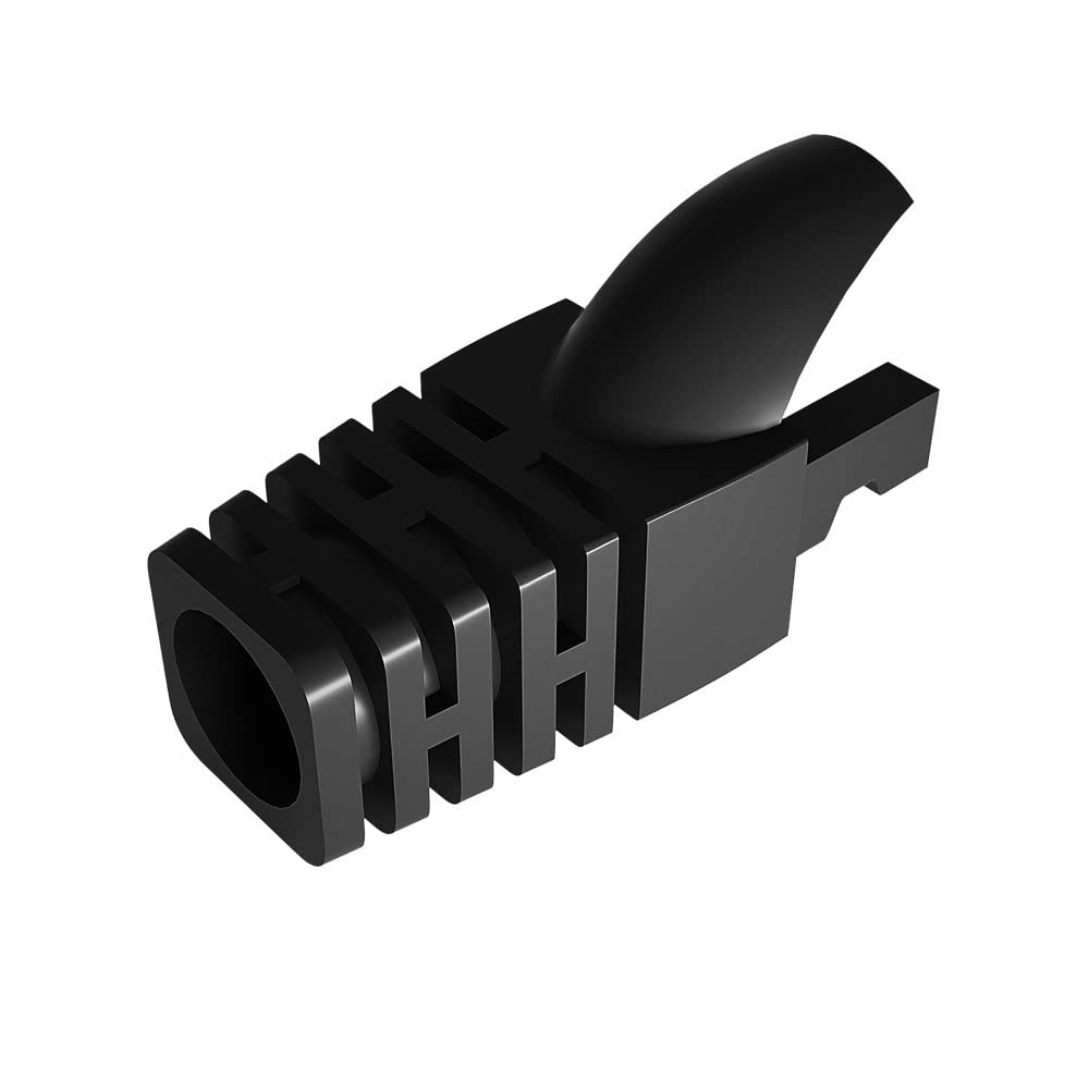 50 Pcs Cat5E/Cat6 Strain Relief Boots, RJ45 Plug Connector Caps, Black