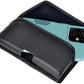Turtleback Belt Holder for iPhone 16 Pro, 16e, 15 pro 14 Pro 13 Pro -Medium- Fits w/Shockproof Commuter Style Cases, Premium Black Leather Horizontal Case, Magnetic Closure, Leather Wrapped Clip
