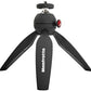 Manfrotto MTPIXIMII-B, PIXI Mini Tripod with Handgrip for Compact System Cameras, for DSLR, Mirrorless, Video, Made in Italy, Technopolymer and Aluminum, Black