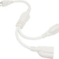 2 Way Power Splitter, 3 Prong 1 to 2 Extension Cord Splitter, 1.4' Short Extension Cord Indoor Cable Strip Outlet Saver, SJT 16AWG for Halloween Lights, Christmas Decorations, Computer, White, 1.4FT