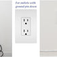 sleek socket Original & Patented Ultra-Thin Outlet with Cord Concealer Kit, Flat Extension with Multi Outlets Power Strip, Ideal for Home Improvement, Hide Bulky and Messy Cords, 6 Feet, White
